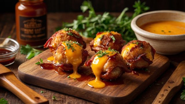 Cheddar-Stuffed BBQ Bacon Bombs