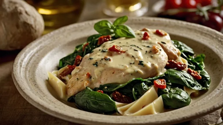 creamy Tuscan chicken with spinach and sun-dried tomatoes