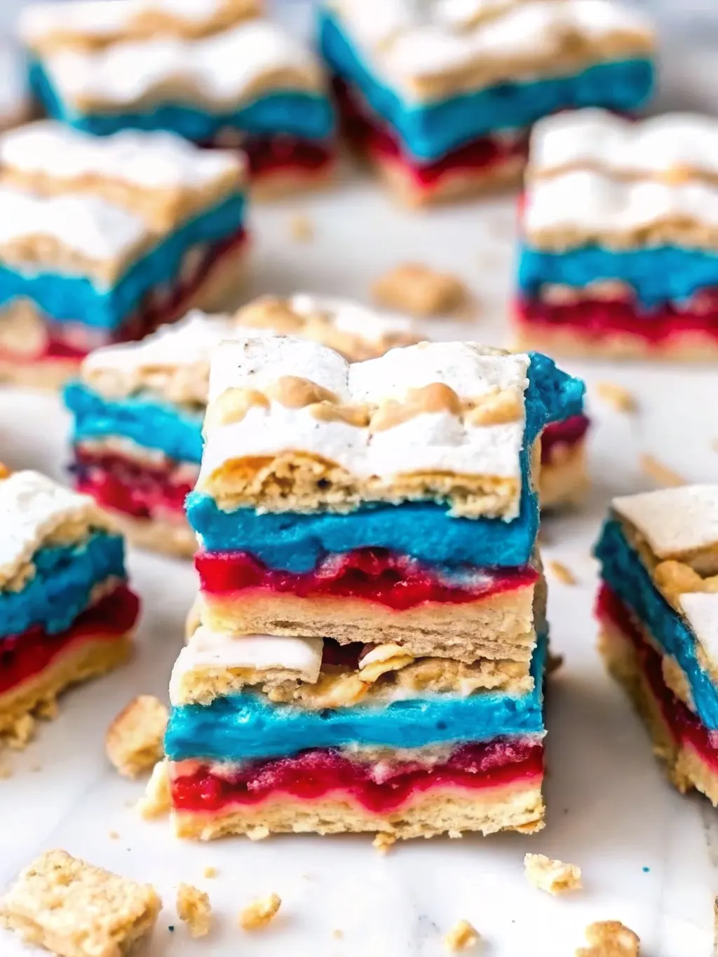 Patriotic Layered Crinkle Cookie Bars