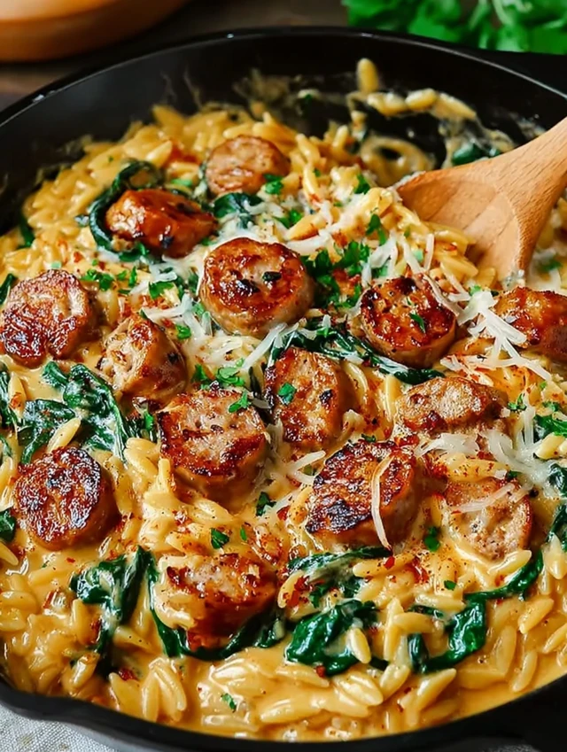 Creamy Chicken Sausage Orzo how to make