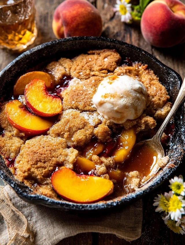 Skillet Brown Sugar Peach Cobbler intro