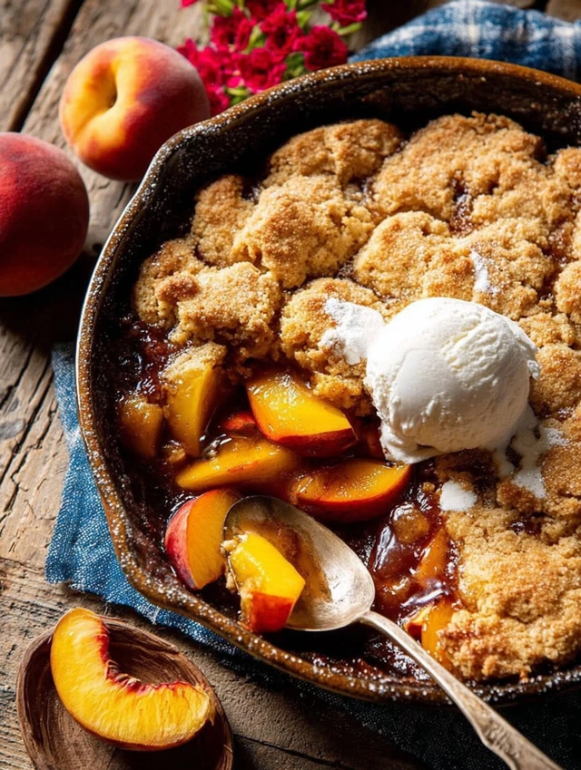 Skillet Brown Sugar Peach Cobbler