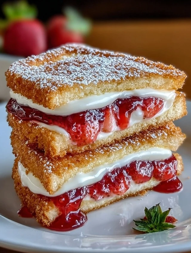 Fried Strawberry Cheesecake Sandwiches