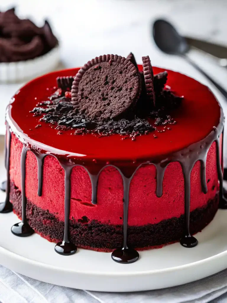 Vampire Bite Red Velvet Cheesecake