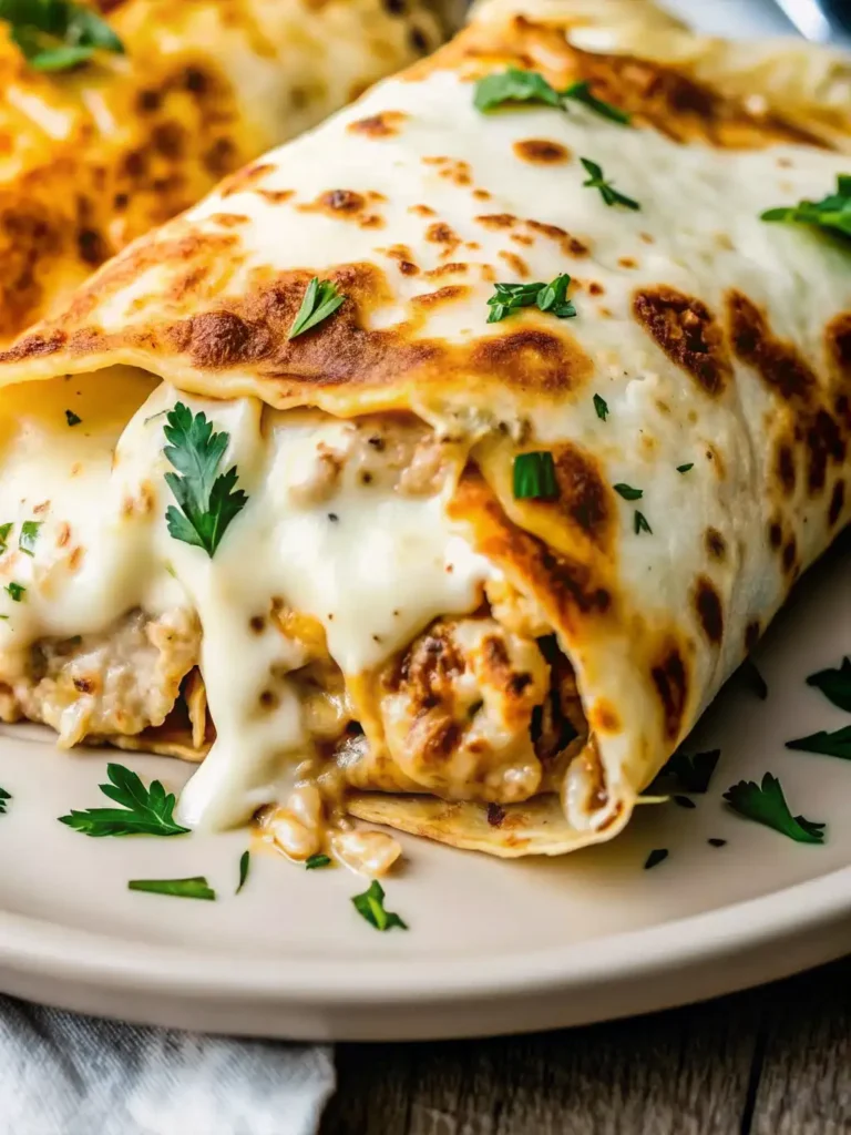 Cheesy Garlic Chicken Wraps-Steps