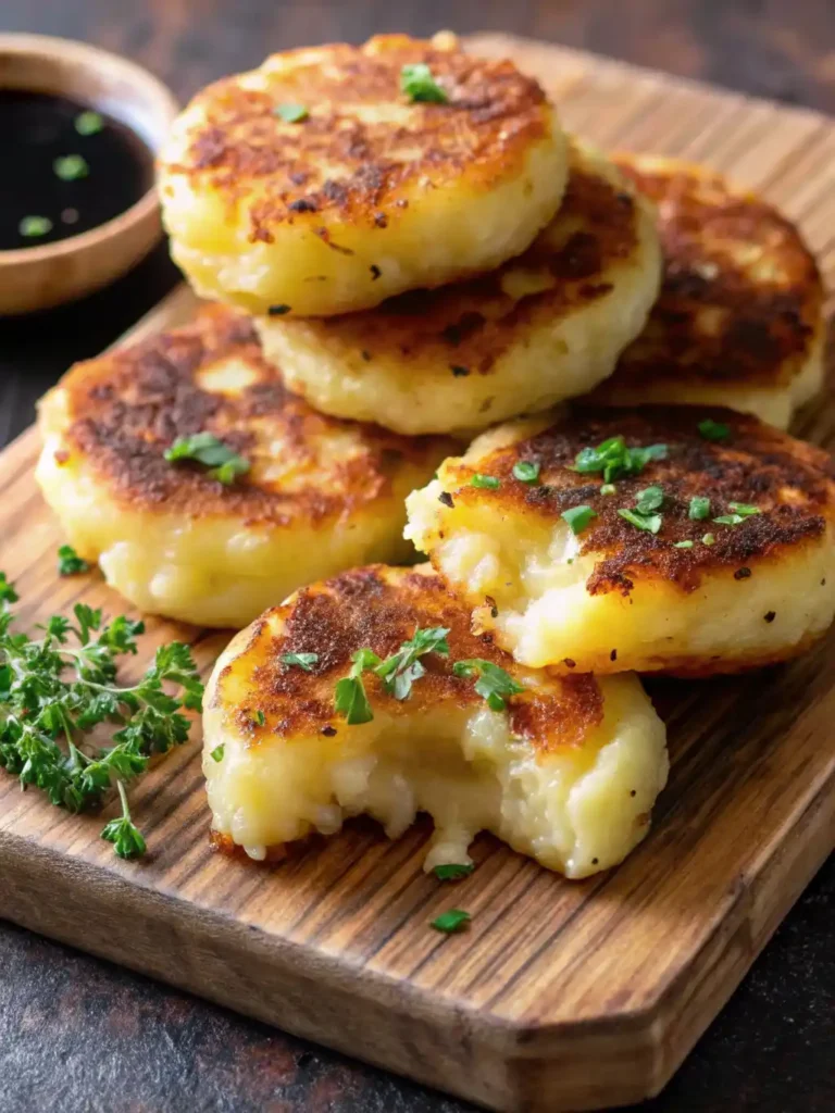Cheesy Stuffed Potato Cakes-3