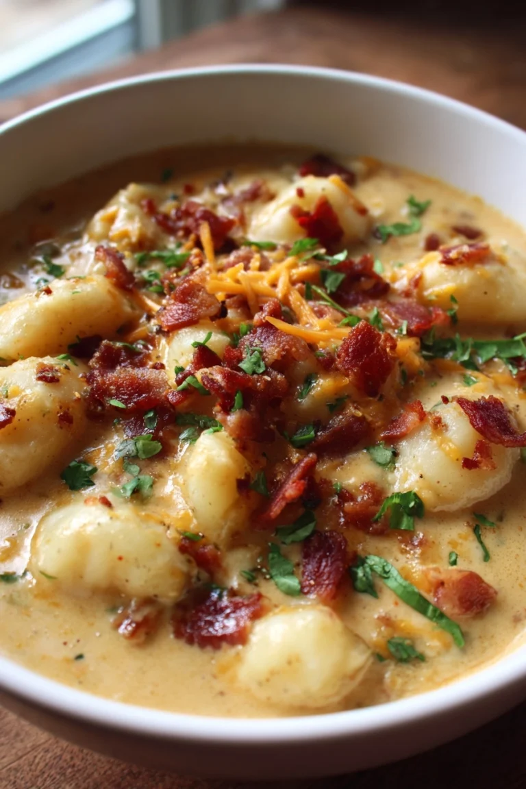 Bacon Cheddar Gnocchi Soup