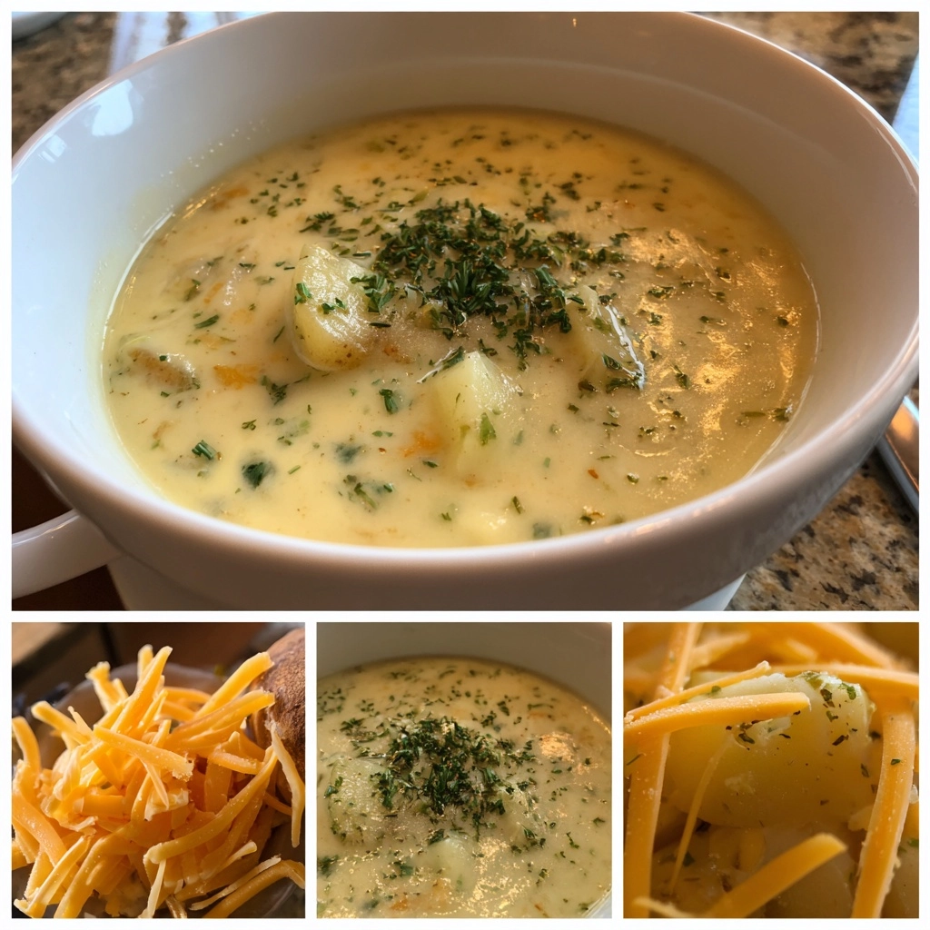 Cheddar Garlic Herb Potato Soup
