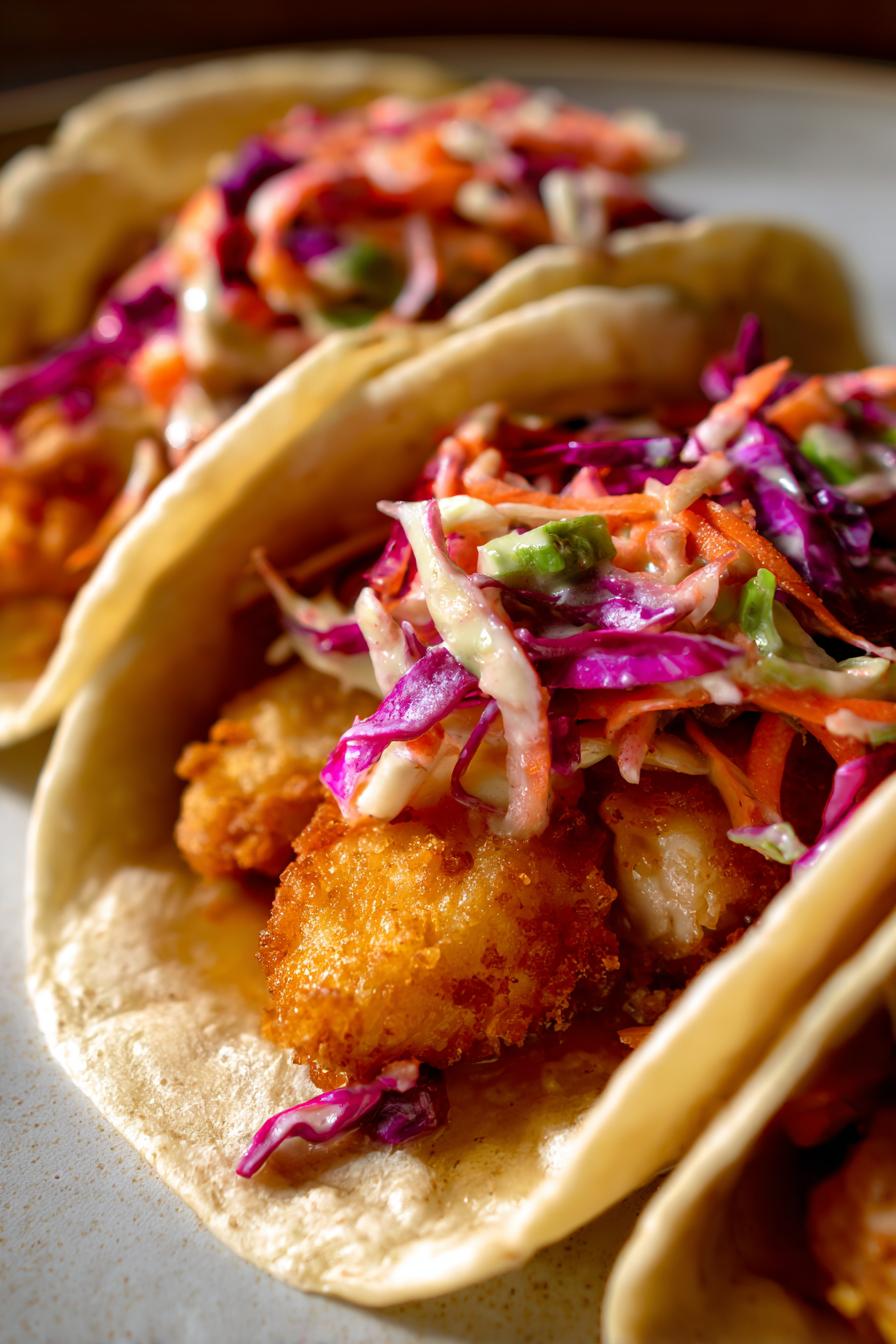 Crispy Fish Tacos with Zesty Slaw