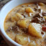 Crockpot Creamy Potato & Hamburger Soup