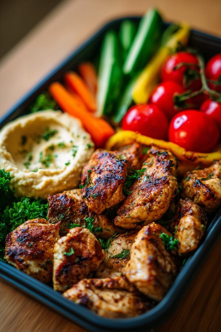 Greek Chicken & Hummus Bento