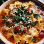 Hearty Lasagna Soup with Bow Tie Pasta