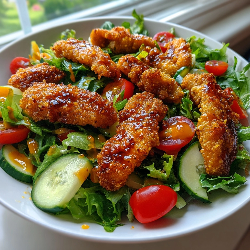 Honey Mustard Chicken Tender Salad: Crispy, Sweet, and Fresh