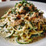 Keto Chicken Alfredo with Zucchini Noodles