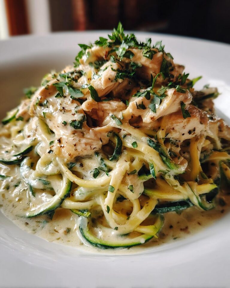 Keto Chicken Alfredo with Zucchini Noodles
