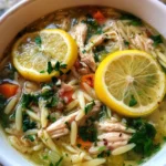 Lemon Chicken Orzo Soup