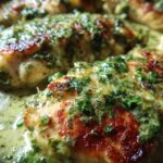 Mozzarella Chicken in Basil Cream Sauce