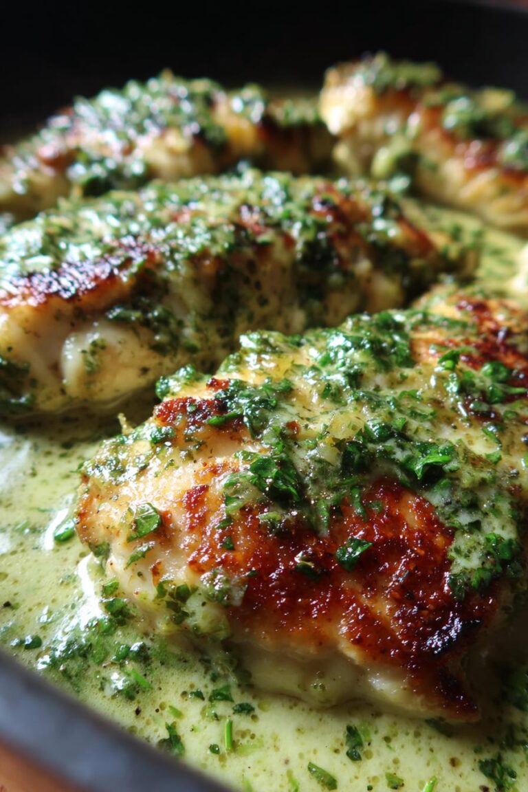 Mozzarella Chicken in Basil Cream Sauce