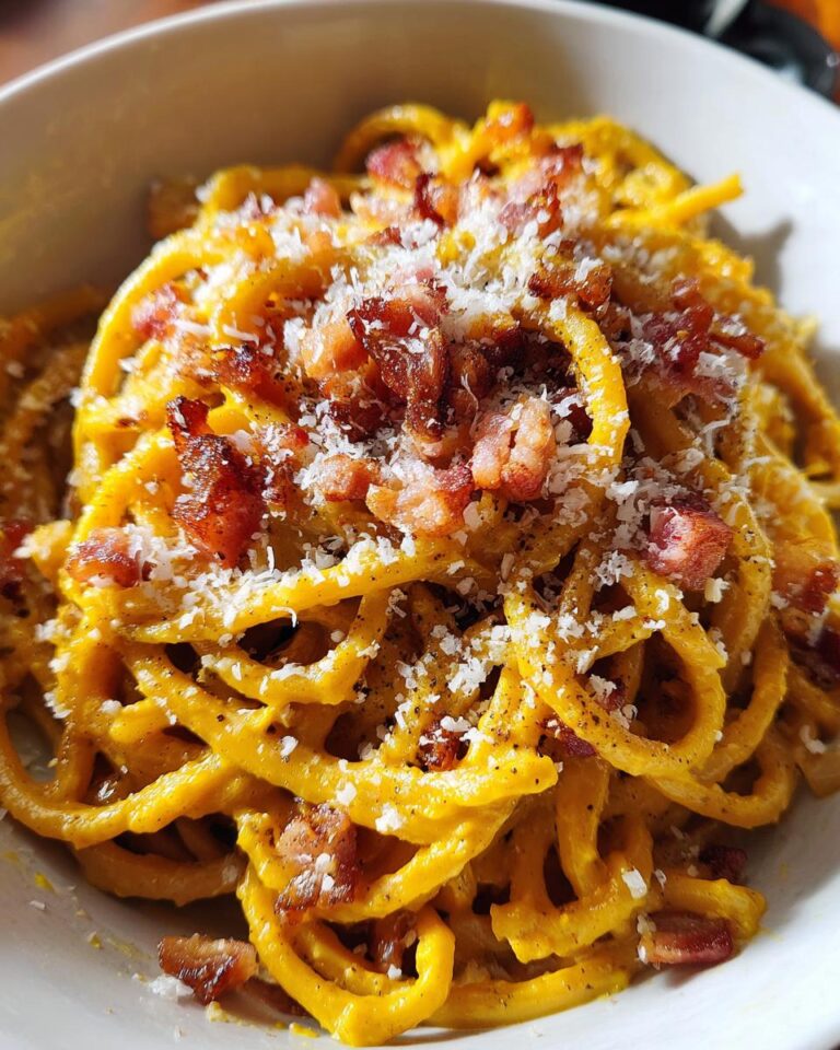 Pumpkin Carbonara Pasta