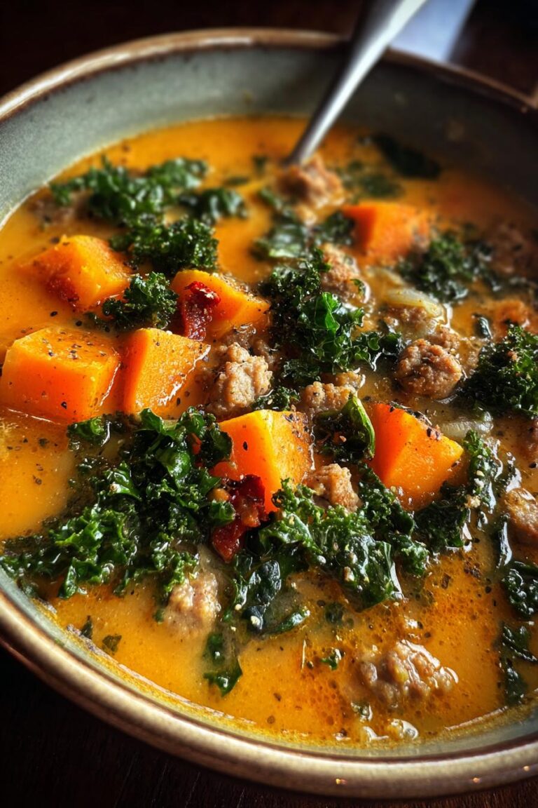 Sausage Sweet Potato Kale Soup