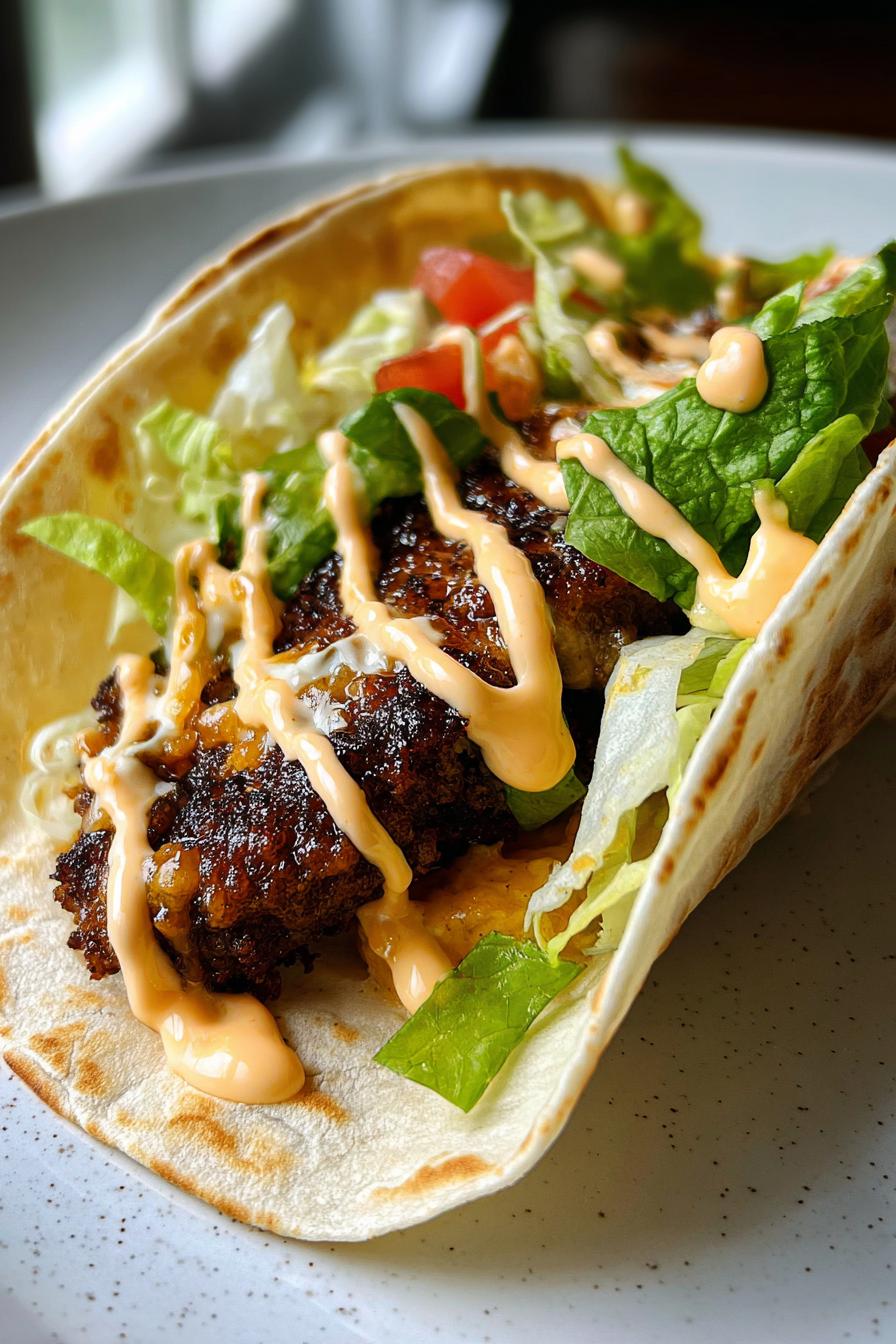 Smash Burger Tacos with Special Sauce