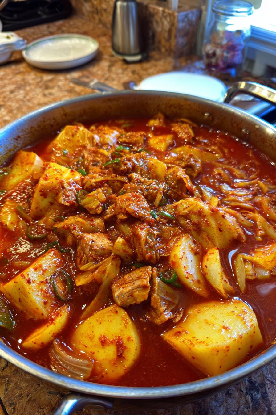 Spicy Korean kimchi soup