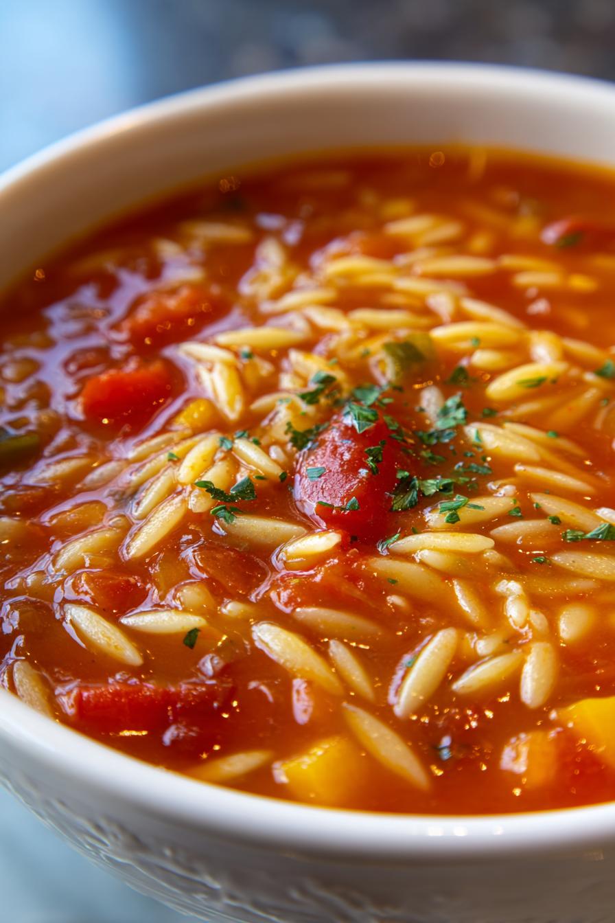 Tomato Orzo Soup (Cozy)