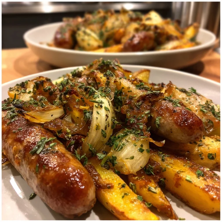 sausage & apple tray bake