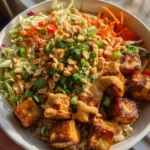 thai peanut tofu bowl