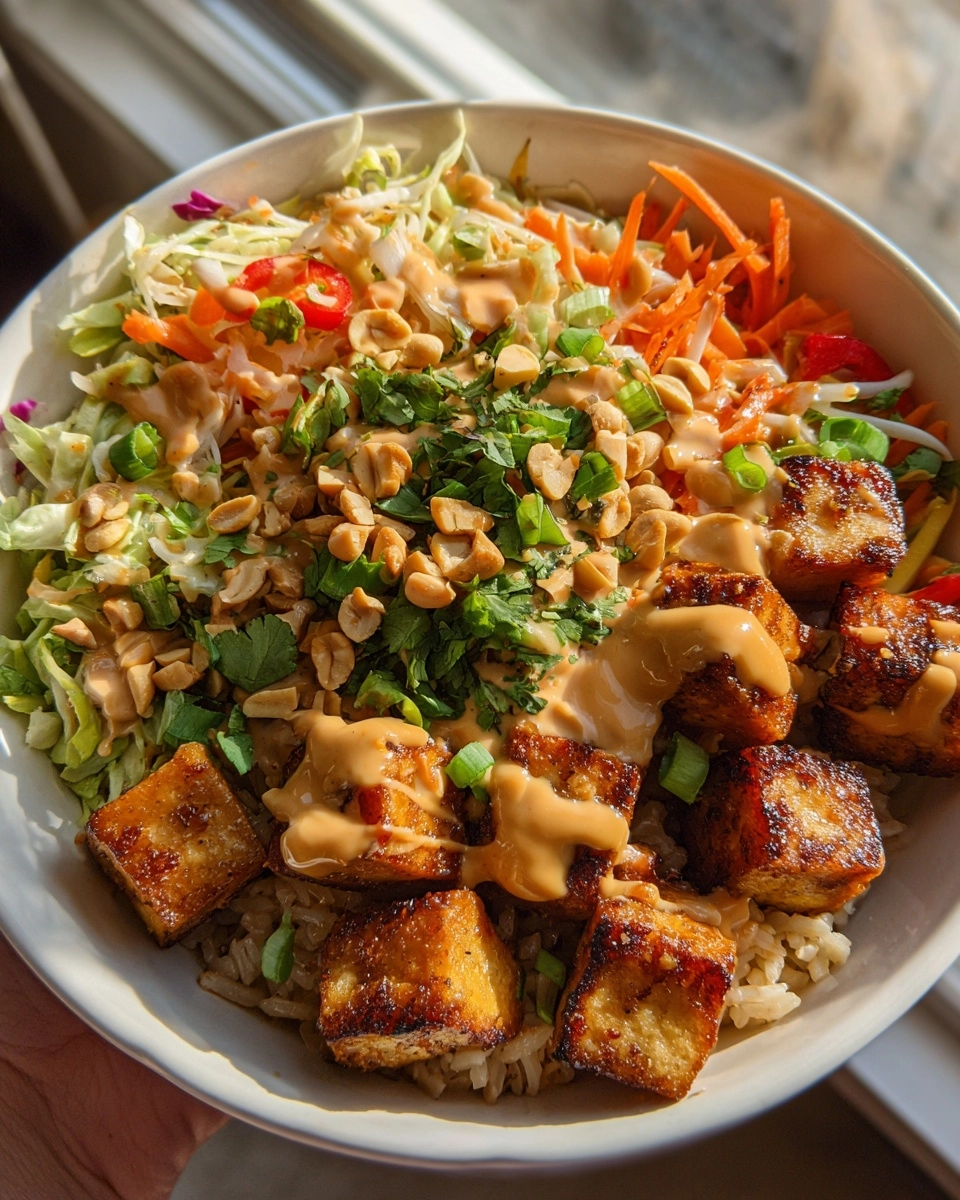 thai peanut tofu bowl
