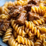 Beef and Rotini in Garlic Parmesan Sauce