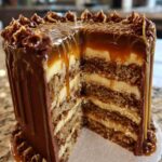 Caramel spiderweb cake