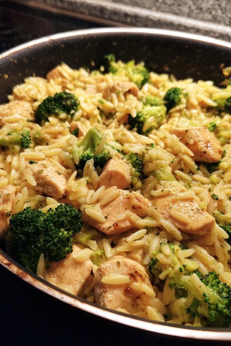 Cheesy Chicken Broccoli Orzo – Creamy, Cheesy, and One-Pan Easy