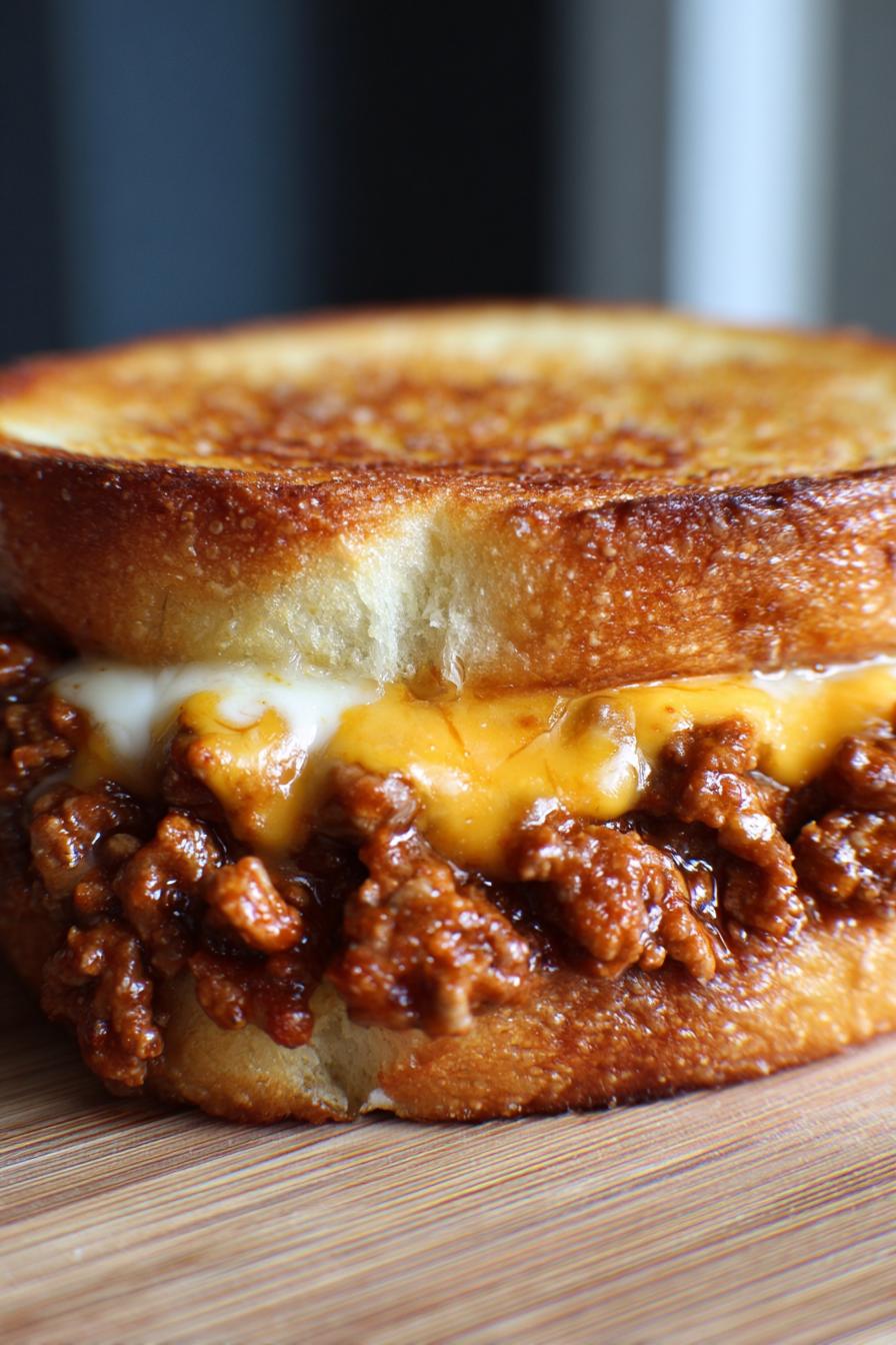 Cheesy Sloppy Joe Garlic Toast