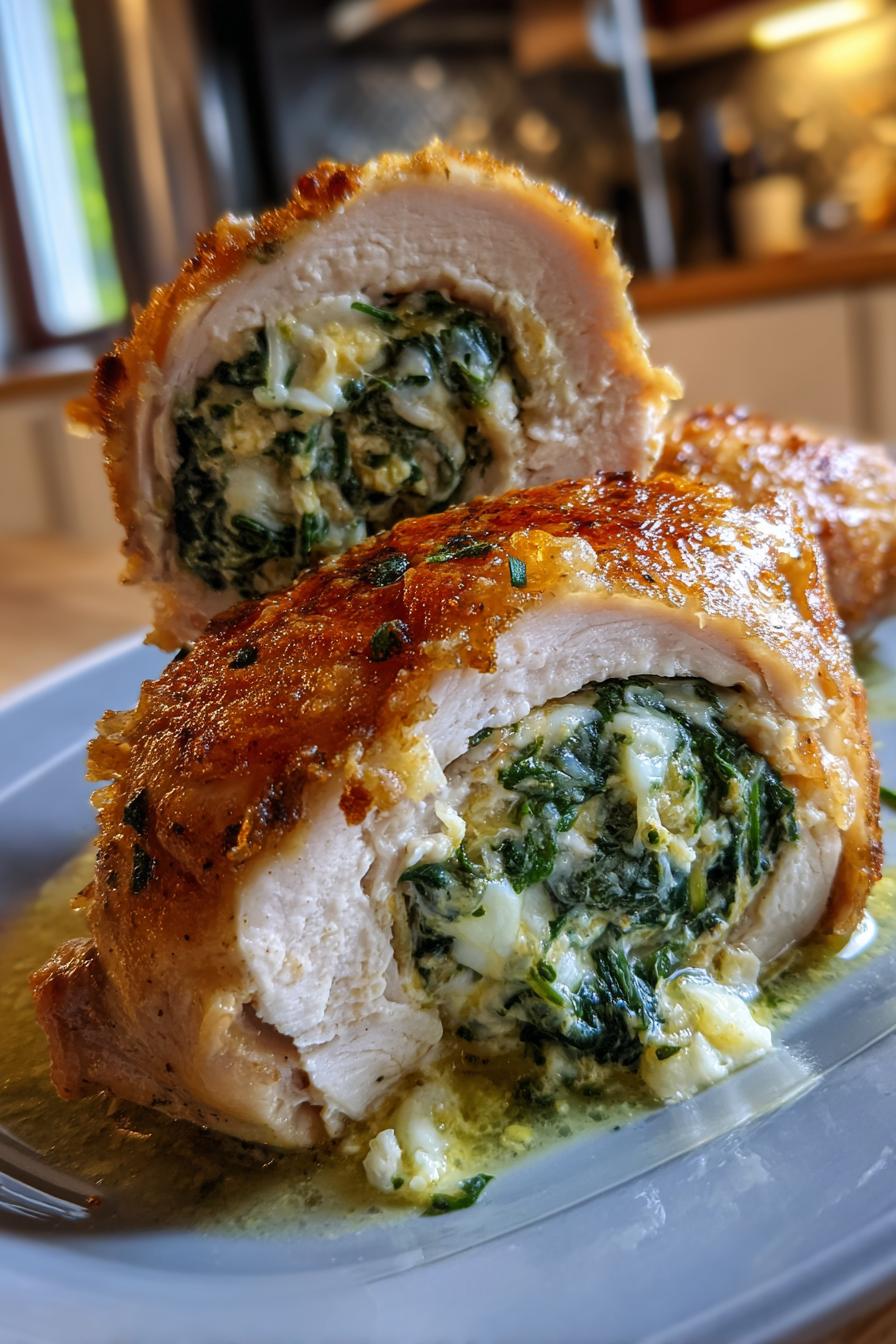 Cheesy Spinach Stuffed Chicken