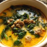 Creamy Italian Sausage Spinach Soup