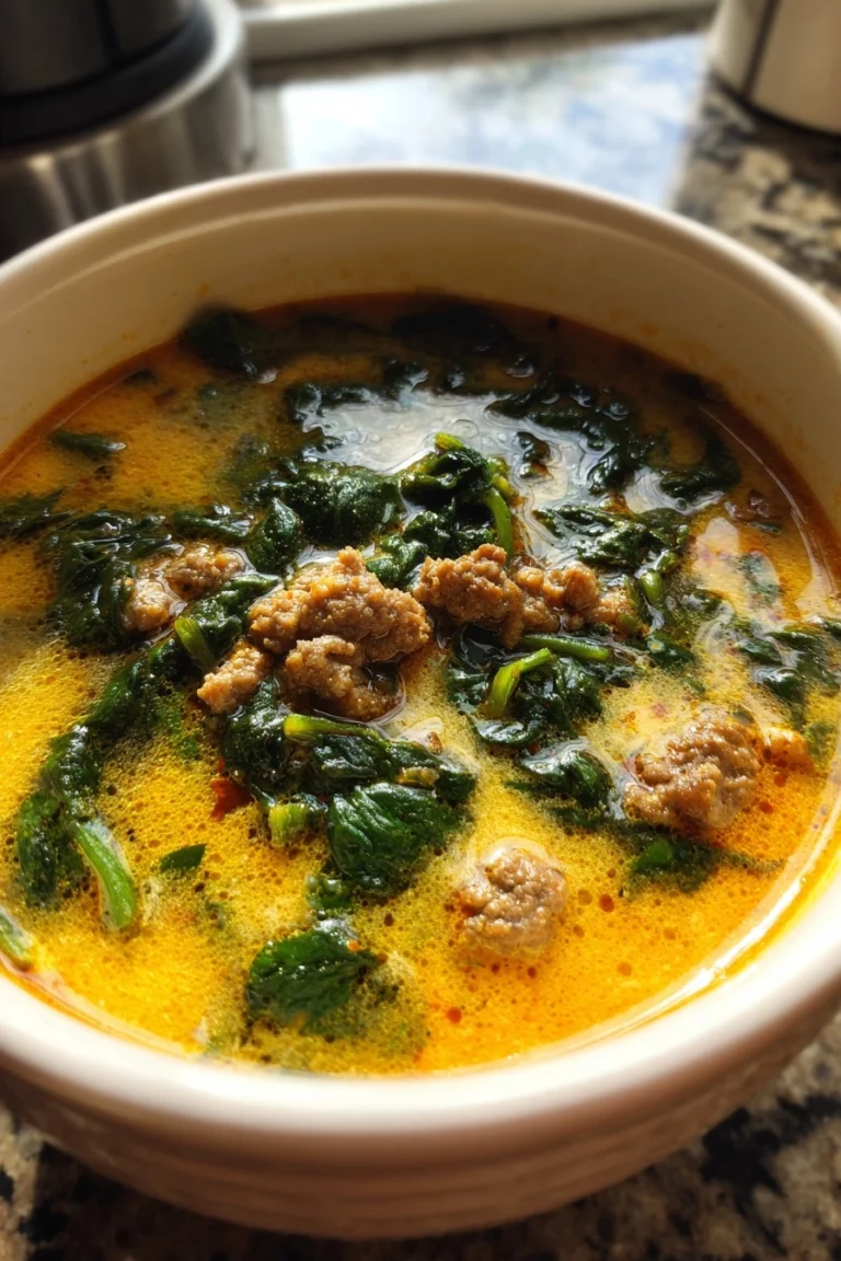 Creamy Italian Sausage Spinach Soup