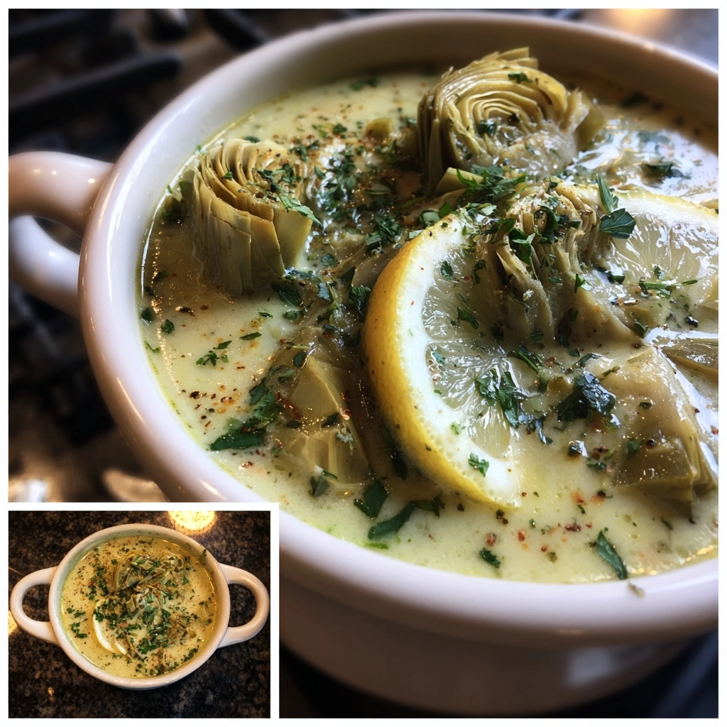 Creamy Lemony Tuscan Artichoke Soup