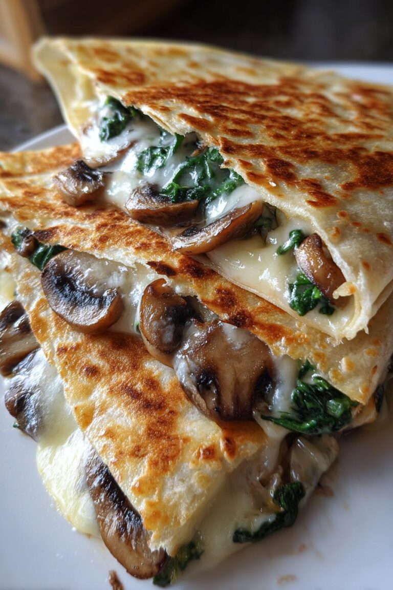 Creamy Mushroom & Spinach Tortilla Melt
