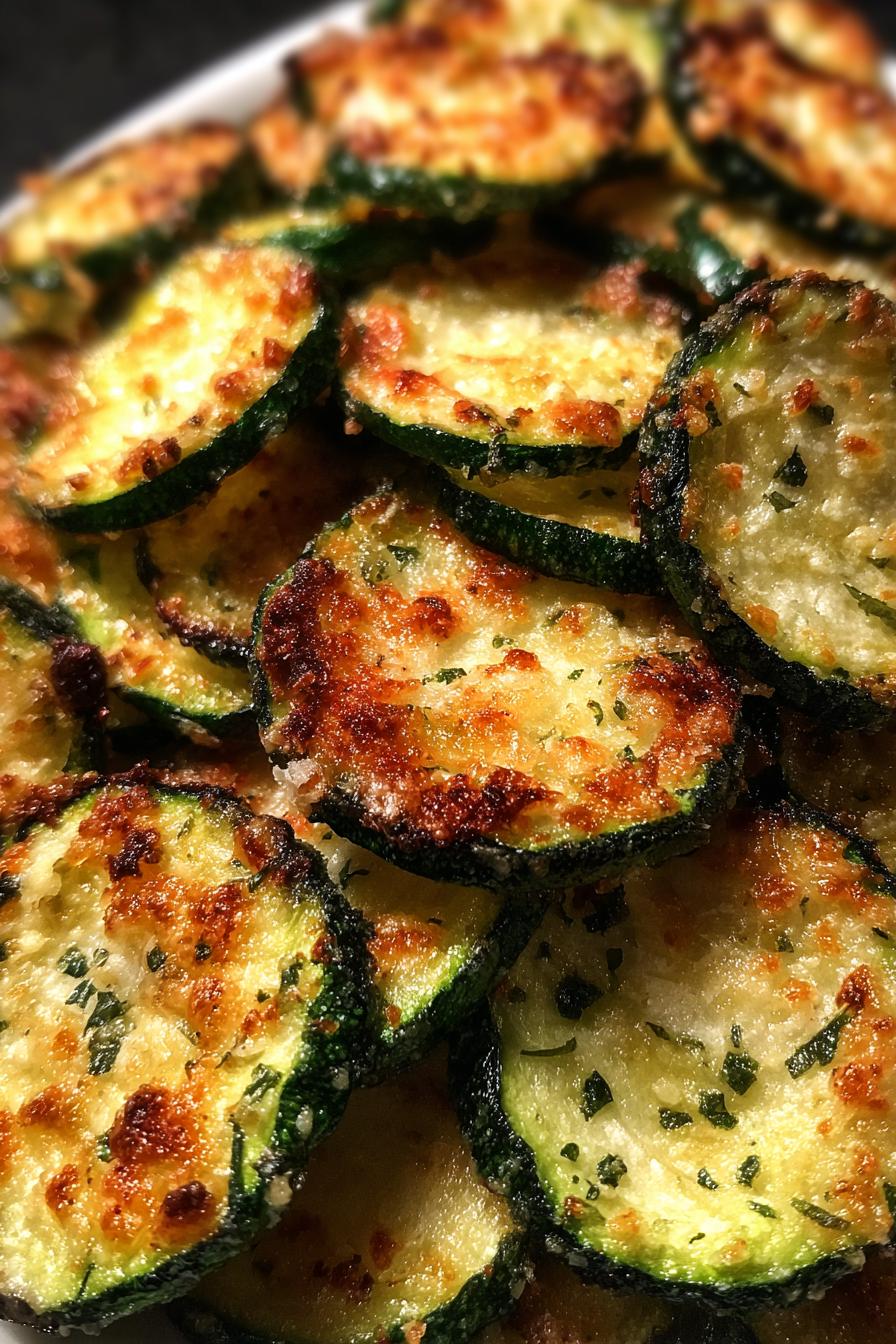 Crispy Garlic Parmesan Zucchini Chips