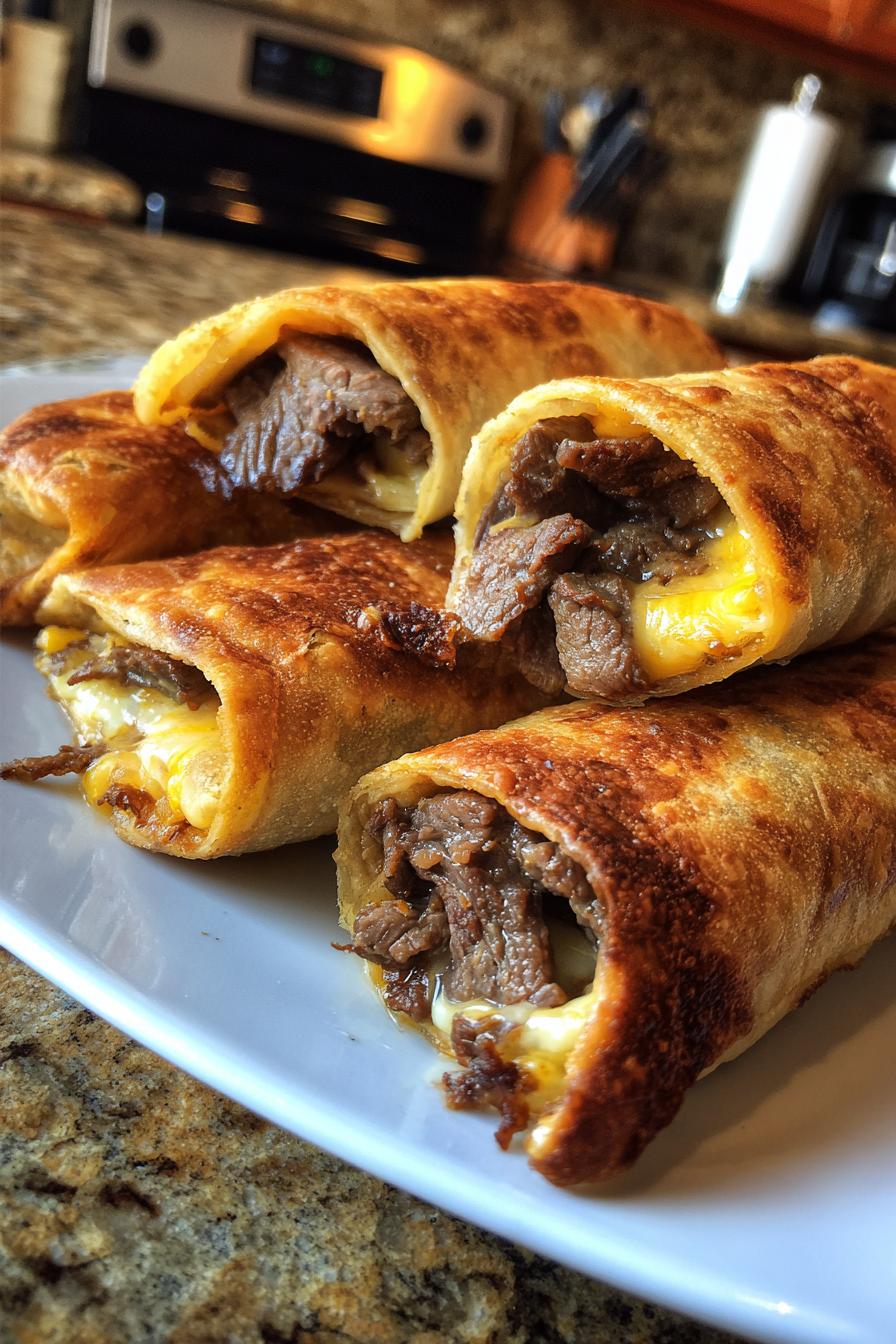Easy Philly Cheesesteak Roll Ups Recipe