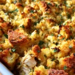 Easy Rotisserie Chicken Stuffing Casserole