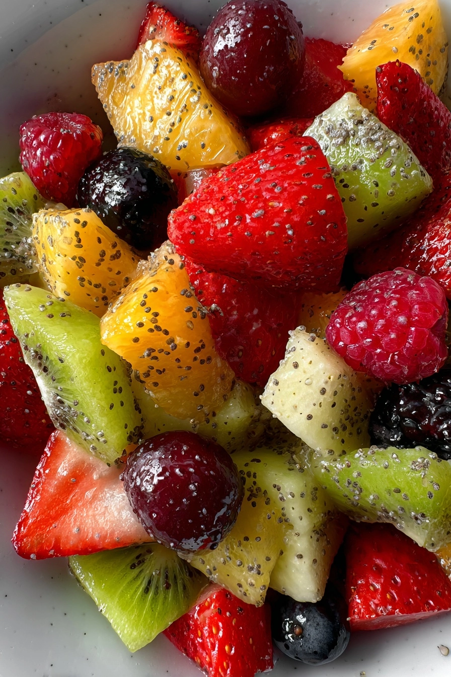 Fresh Fruit Salad with Honey-Lime Poppy Seed Dressing