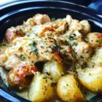 Garlic Parmesan Crockpot Chicken and Potatoes