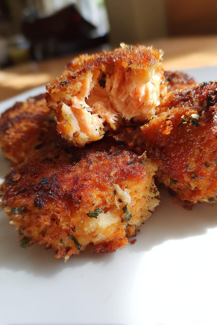 Golden Crispy Parmesan Salmon Bites