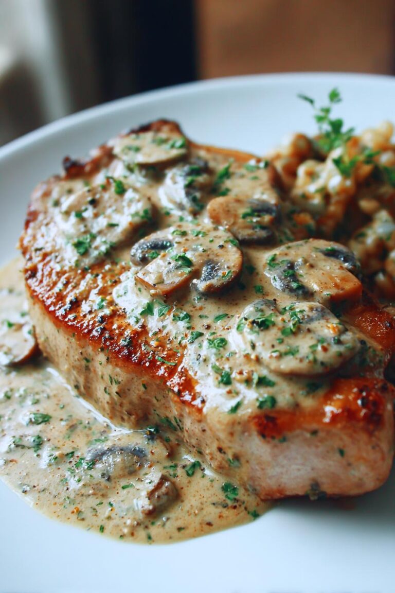 Keto Pork Chops with Creamy Mushroom Sauce