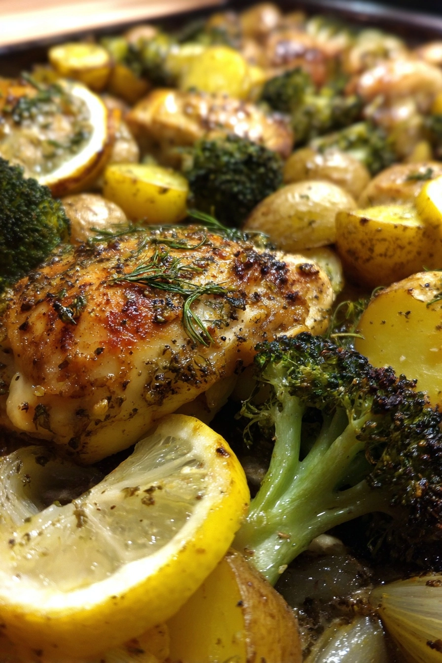 Lemon Garlic Chicken – Sheet Pan with Potatoes and Broccoli