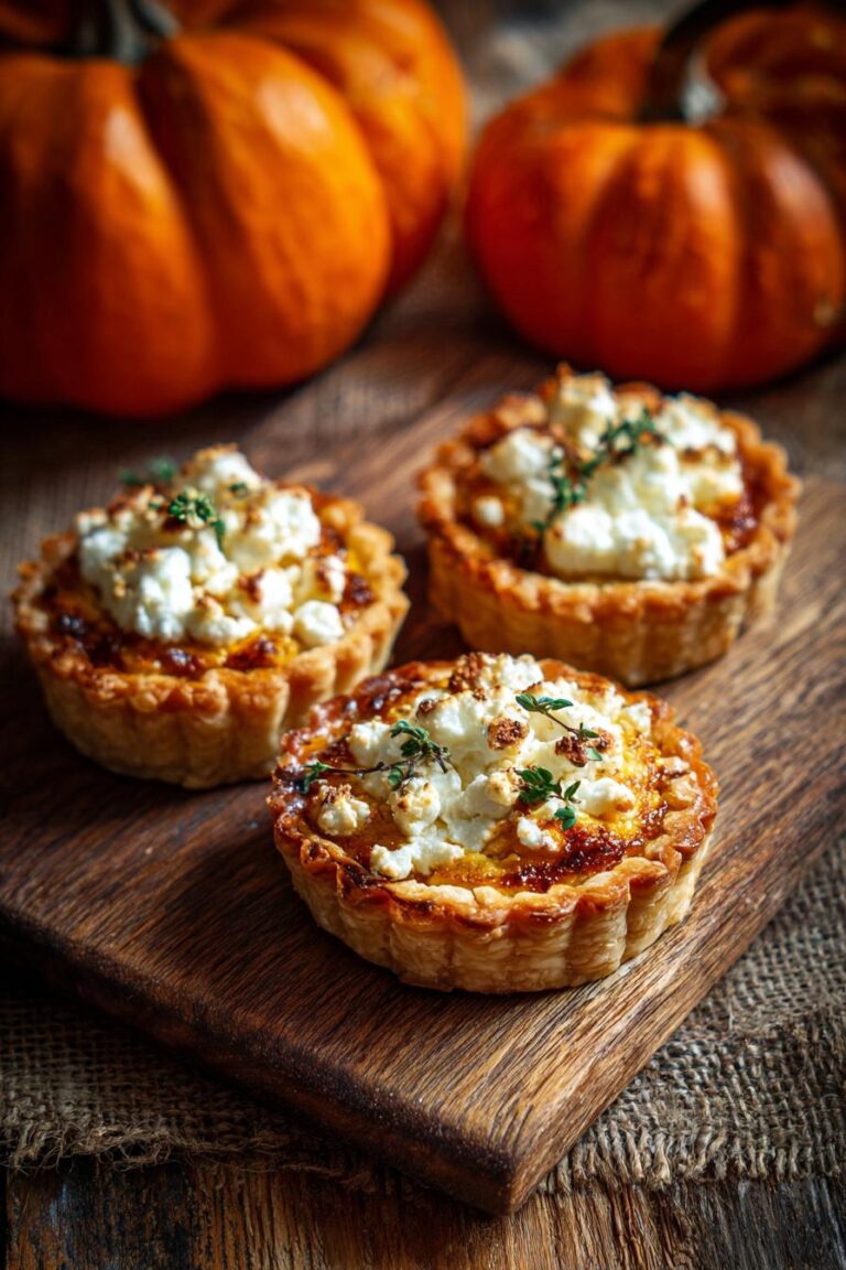 Mini Pumpkin Goat Cheese Tartlets