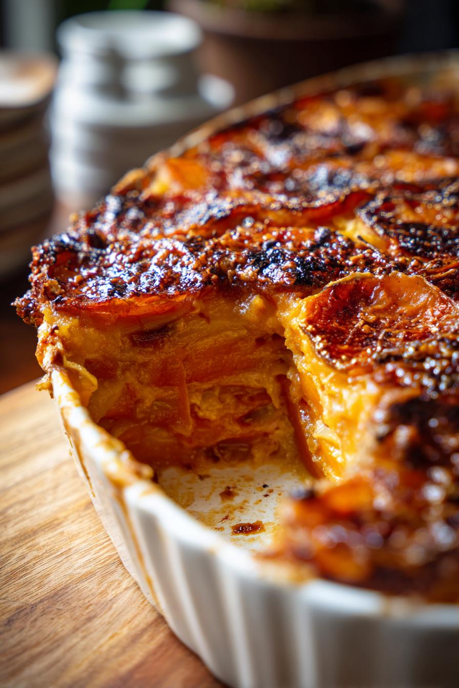 Miso Caramel Sweet Potato Gratin