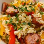 One-Pot Smoked Sausage and Rice Dinner with Bell Peppers and Fresh Herbs